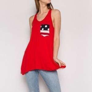 ⭐SALE⭐NEW Womens American Flag Tank Top 4th of July Patriotic Red Shirt